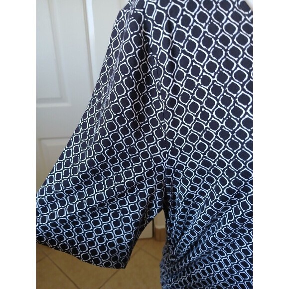 A Glow Maternity Dress Black White Ruched Stretchy Knit V Neck Size 1X Summer‎ - Picture 6 of 14